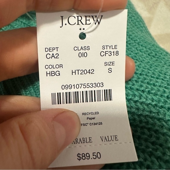 J crew Berkshire green Button raglan crewneck sweater - Picture 4 of 4